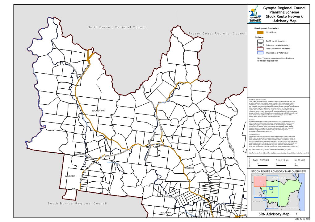 Gympie Regional Council Planning Scheme Stock Route Network Advisory Map