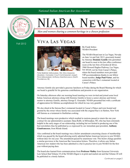 NIABA News Men and Women Sharing a Common Heritage in a Chosen Profession