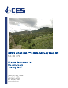 2019 Baseline Wildlife Survey Report Empire Mine