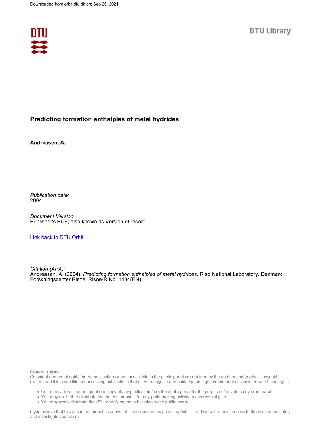 Predicting Formation Enthalpies of Metal Hydrides