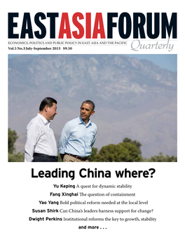 East Asia Forum Quarterly: Volume 5, Number 3, 2013
