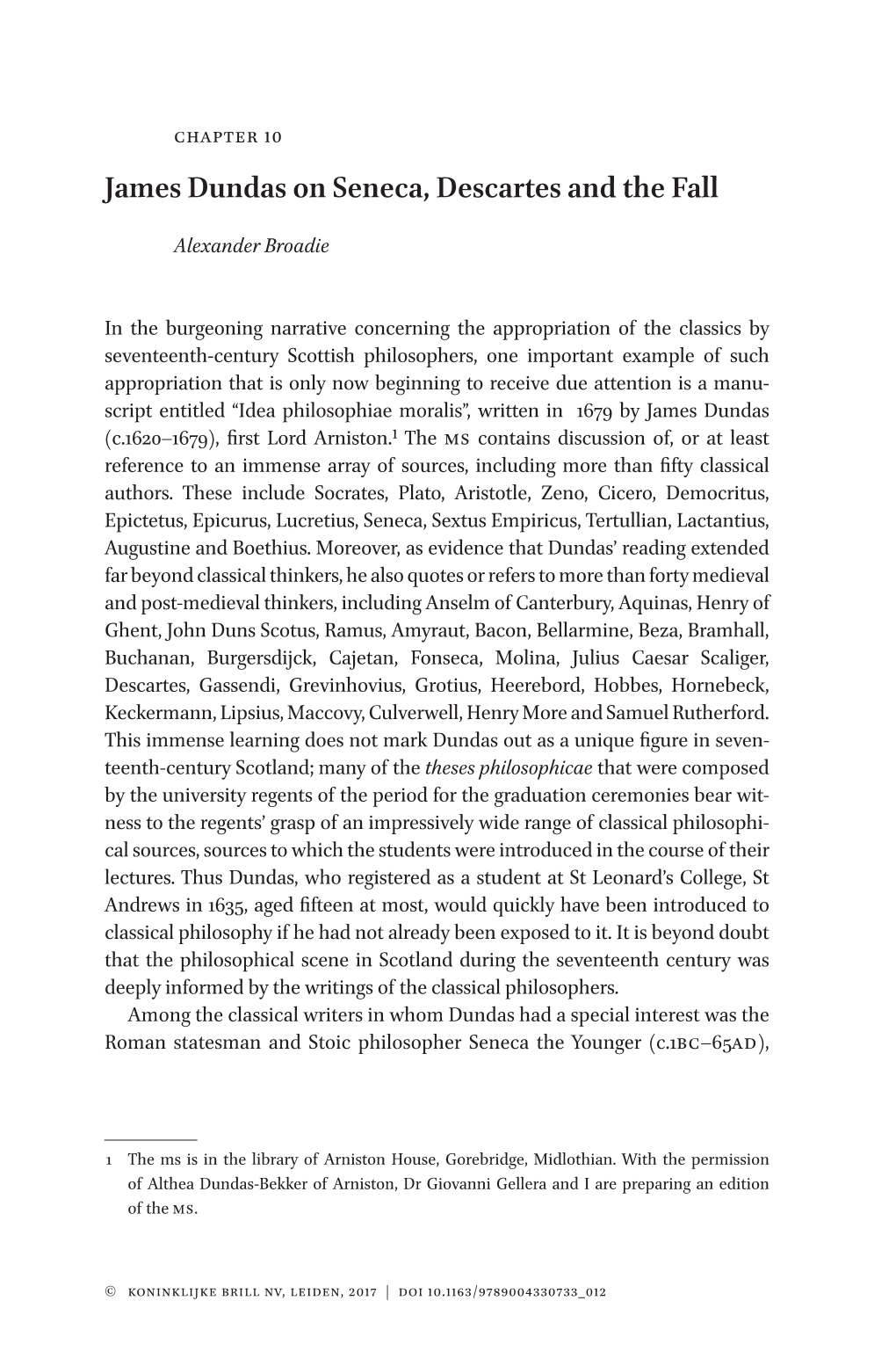 James Dundas on Seneca, Descartes and the Fall