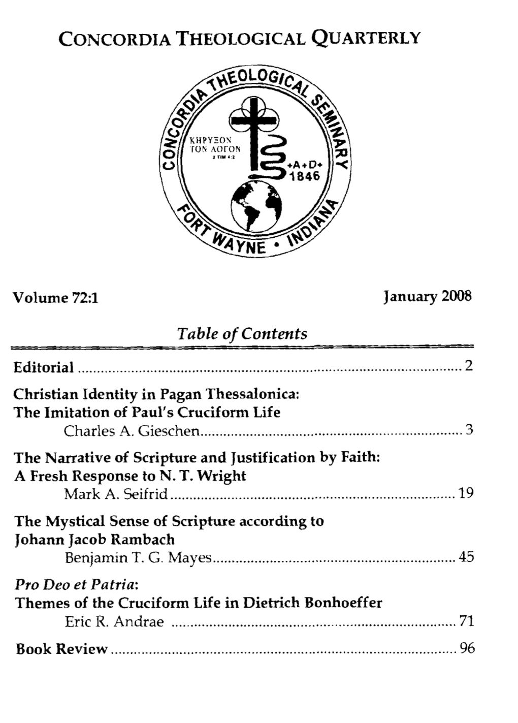 Table of Contents Benjamin TG Mayes