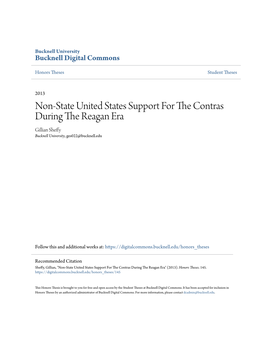 Non-State United States Support for the Contras During the Reagan