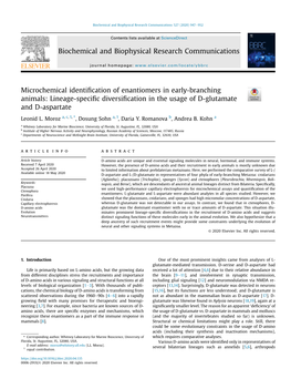 Microchemical Identification of Enantiomers in Early-Branching