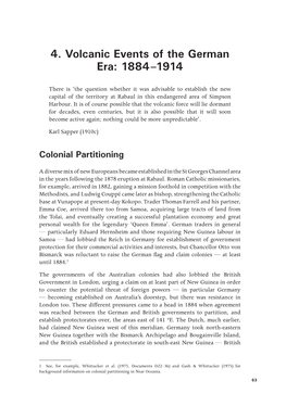 4. Volcanic Events of the German Era: 1884–1914