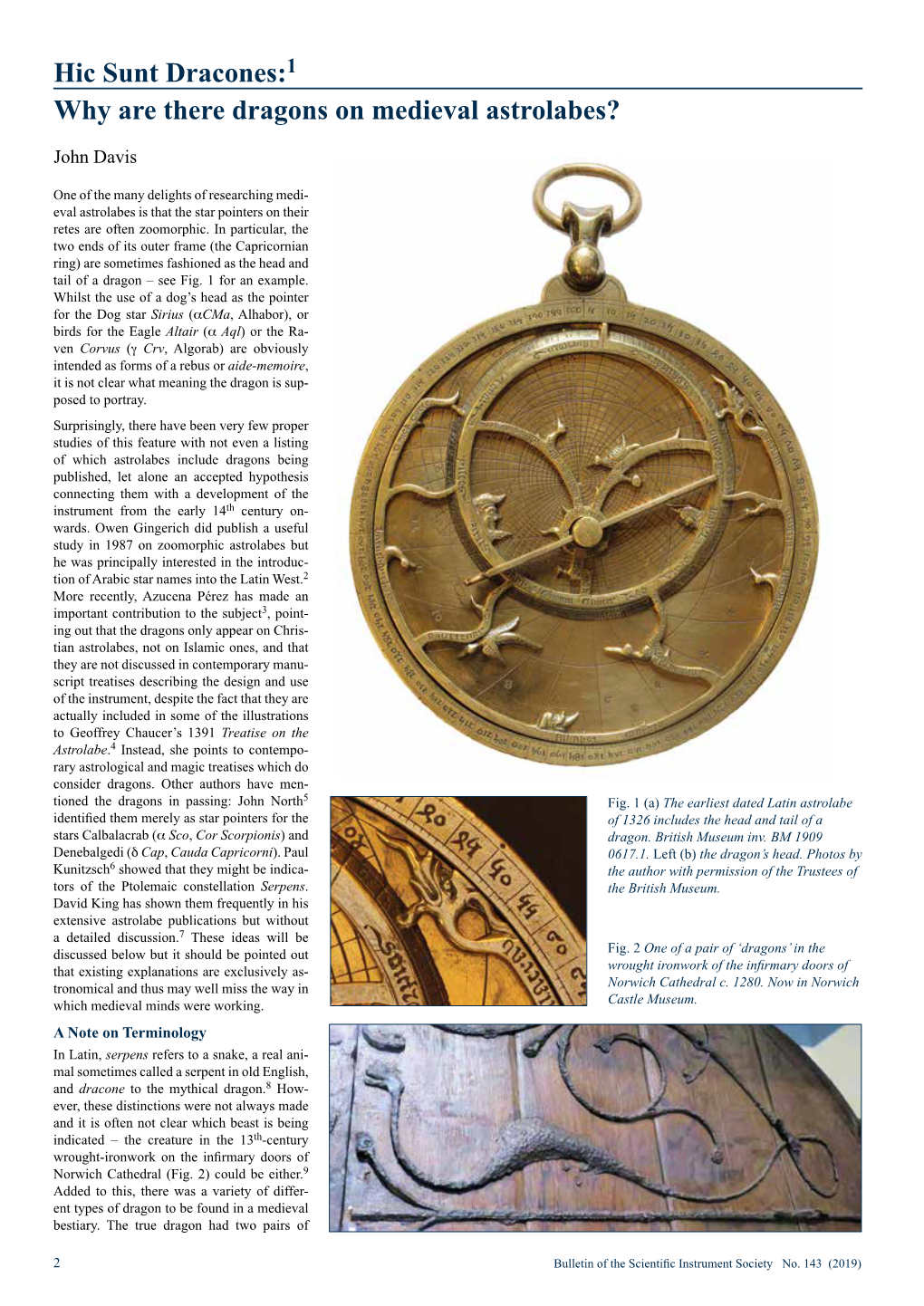 Hic Sunt Dracones:1 Why Are There Dragons on Medieval Astrolabes?