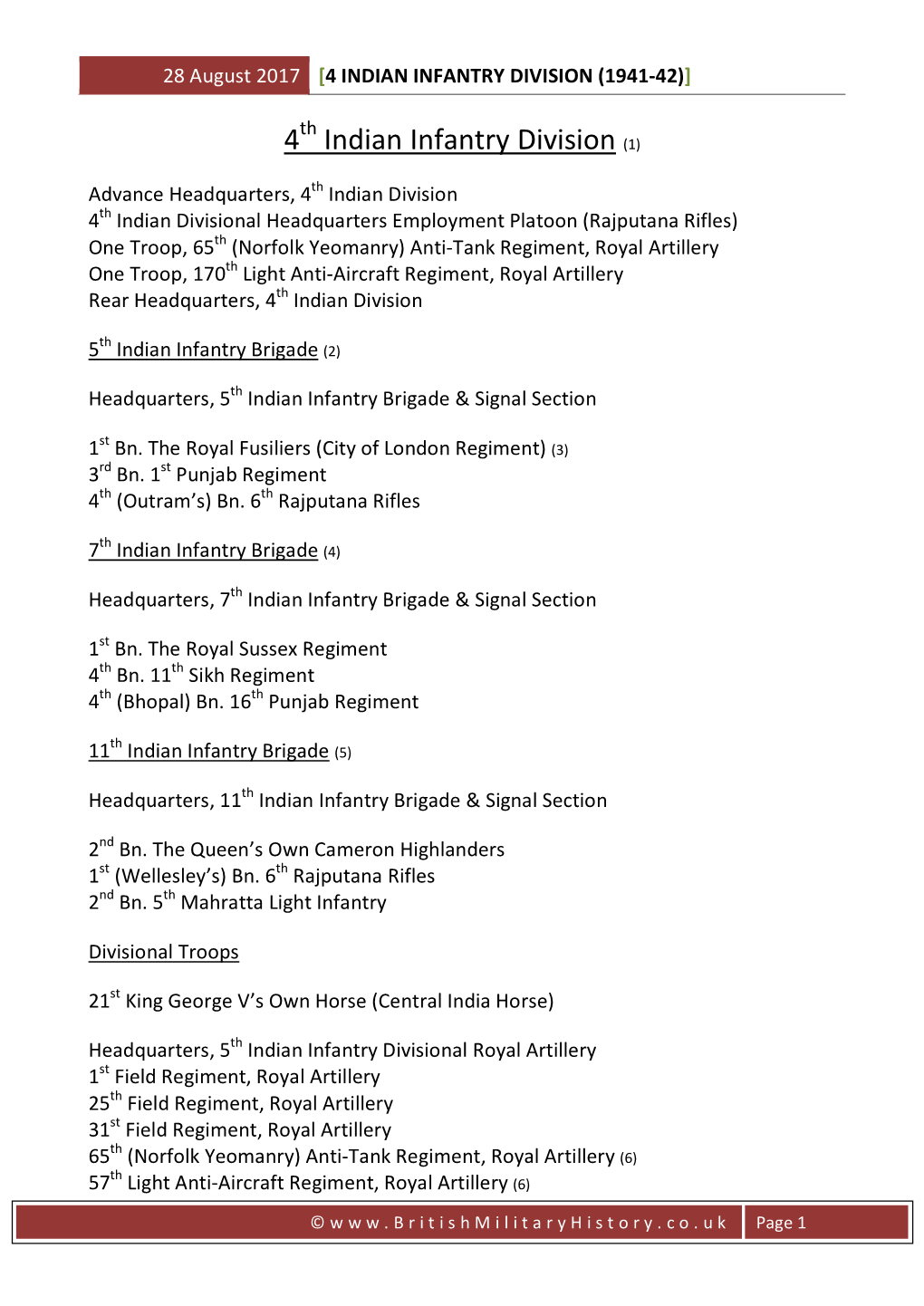 4 Indian Division (1941-42)