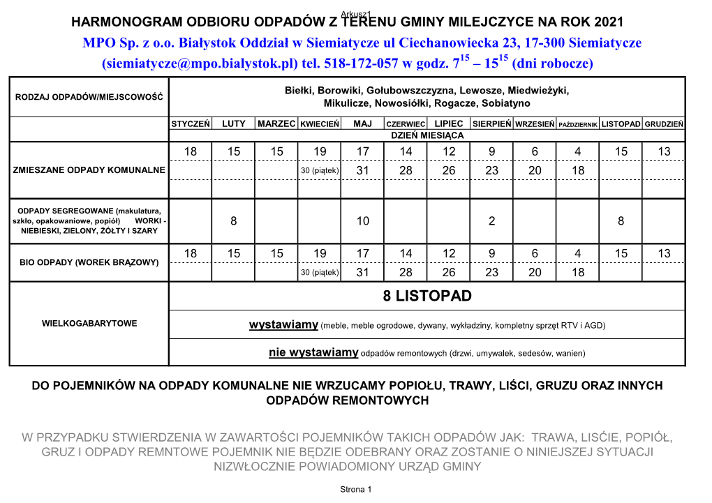 MILEJCZYCE NA ROK 2021 MPO Sp