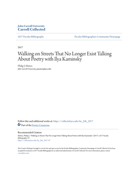 Walking on Streets That No Longer Exist Talking About Poetry with Ilya Kaminsky Philip J