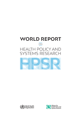 World Report on Health Policy and Systems Research