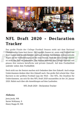 NFL Draft 2020 &#8211; Declaration Tracker