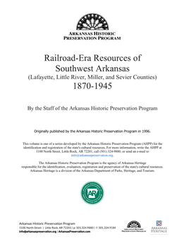Downloadrailroad-Era Resources of Southwest