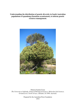 Santalum Acuminatum), to Inform Genetic Resource Management