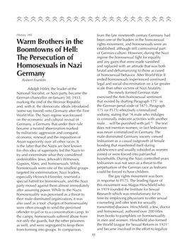 The Persecution of Homosexuals in Nazi Germany