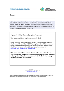 Semi-Natural Grasslands Coordinating Lead Author: James M