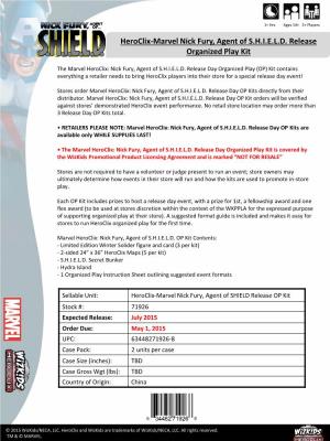 Heroclix-Marvel Nick Fury, Agent of S.H.I.E.L.D. Release Organized Play Kit