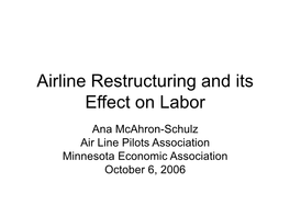 Labor in the Airline Industry