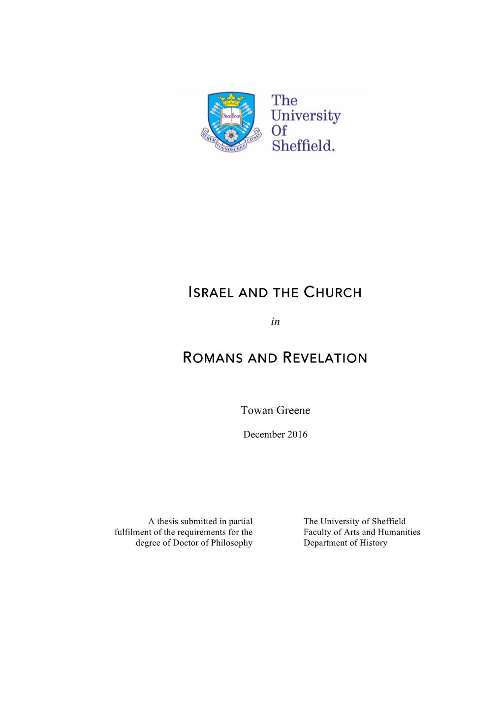 Israel and the Church Romans and Revelation