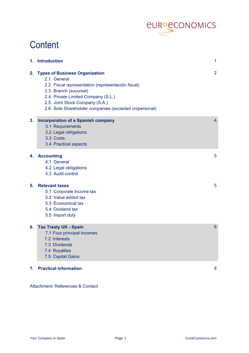 A Company in Spain, Incorporation, Legal, Tax