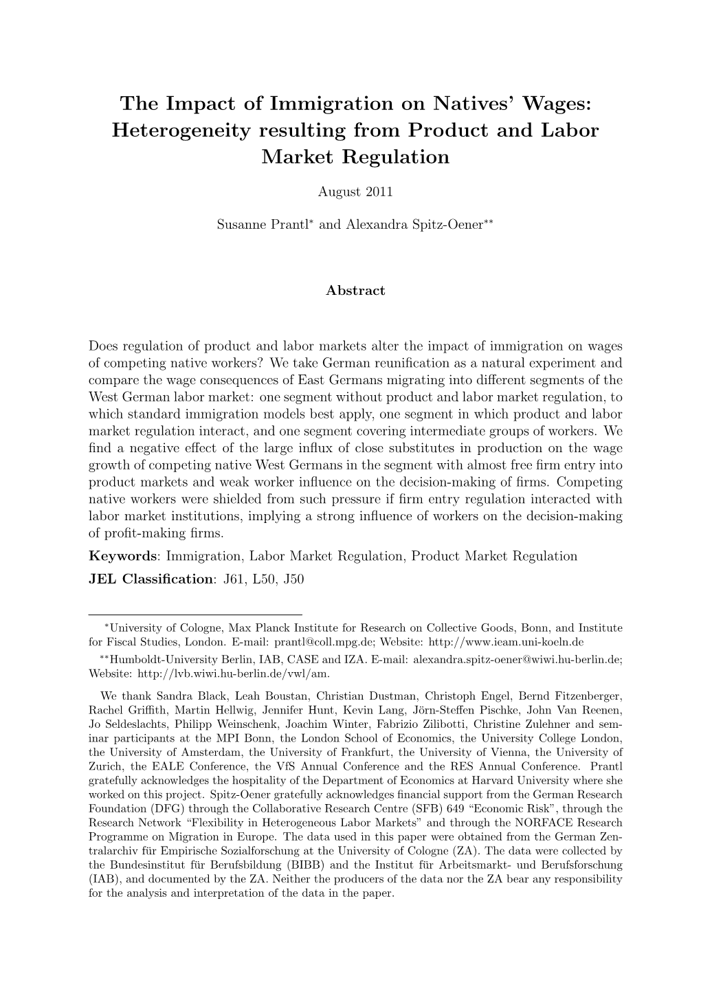 The Impact of Immigration on Natives' Wages: Heterogeneity Resulting