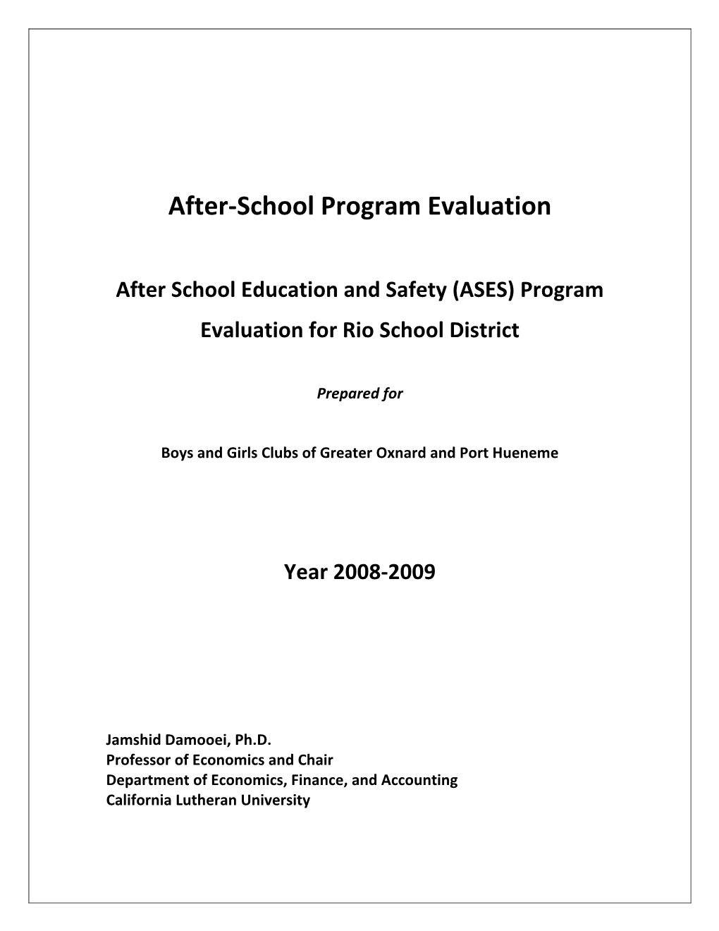 After-School Program Evaluation