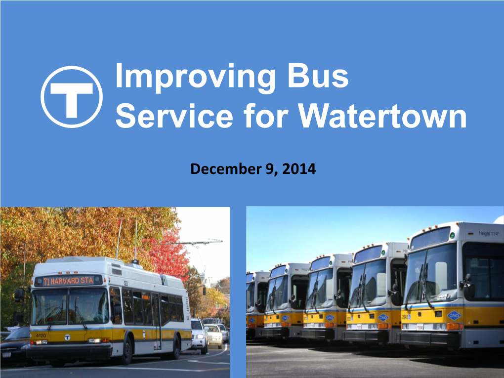 Improving Bus Service for Watertown