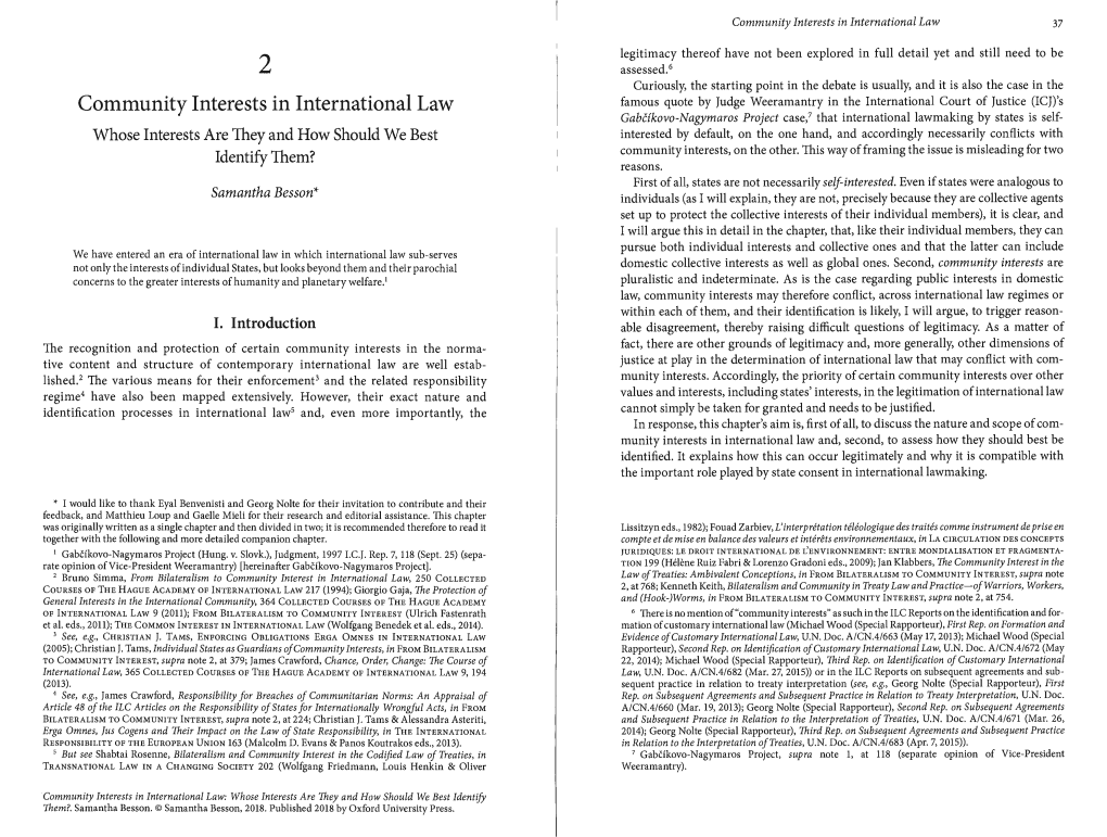 Community Interests in International Law 37