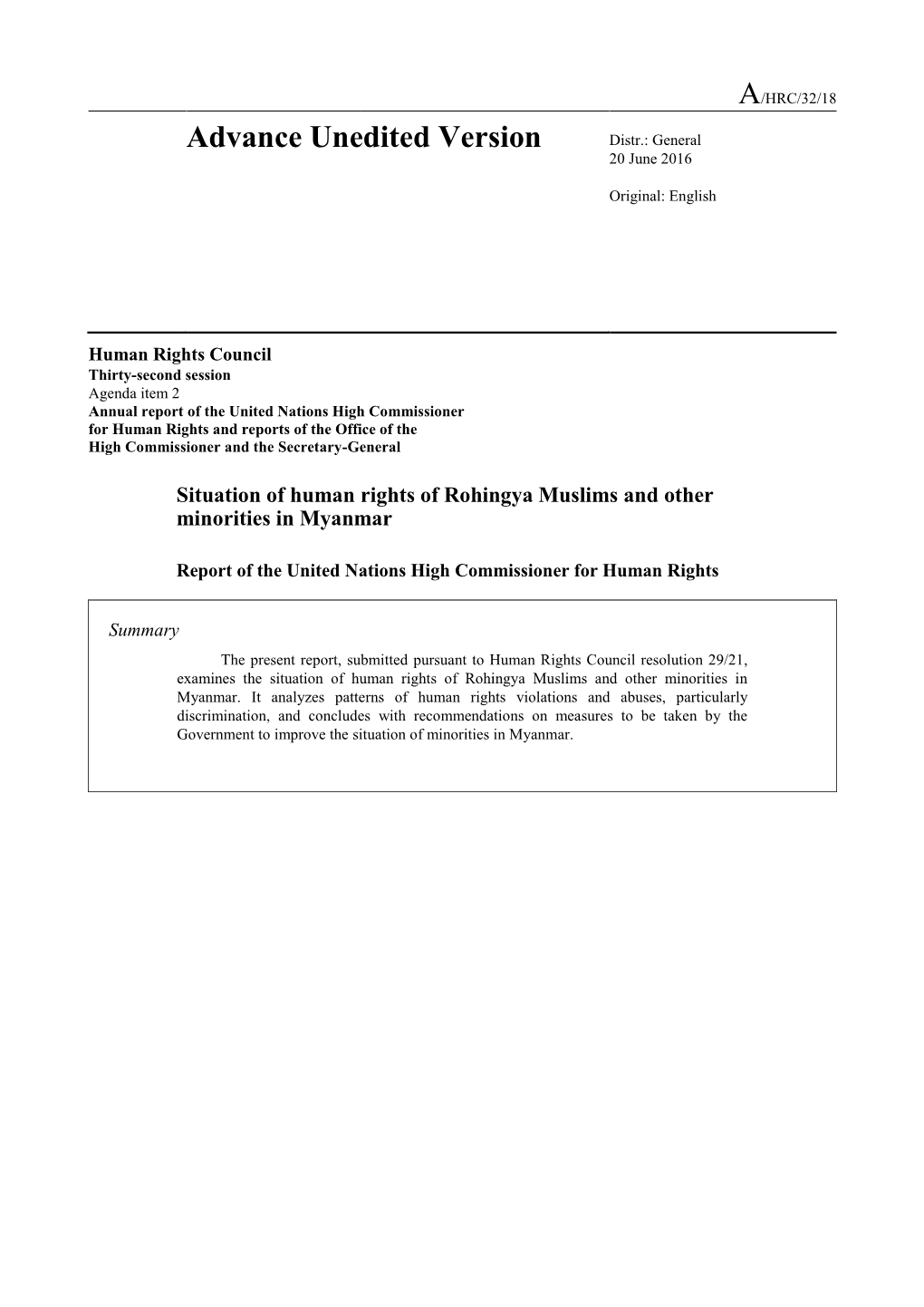 Human Rights Violations and Abuses Against Rohingya