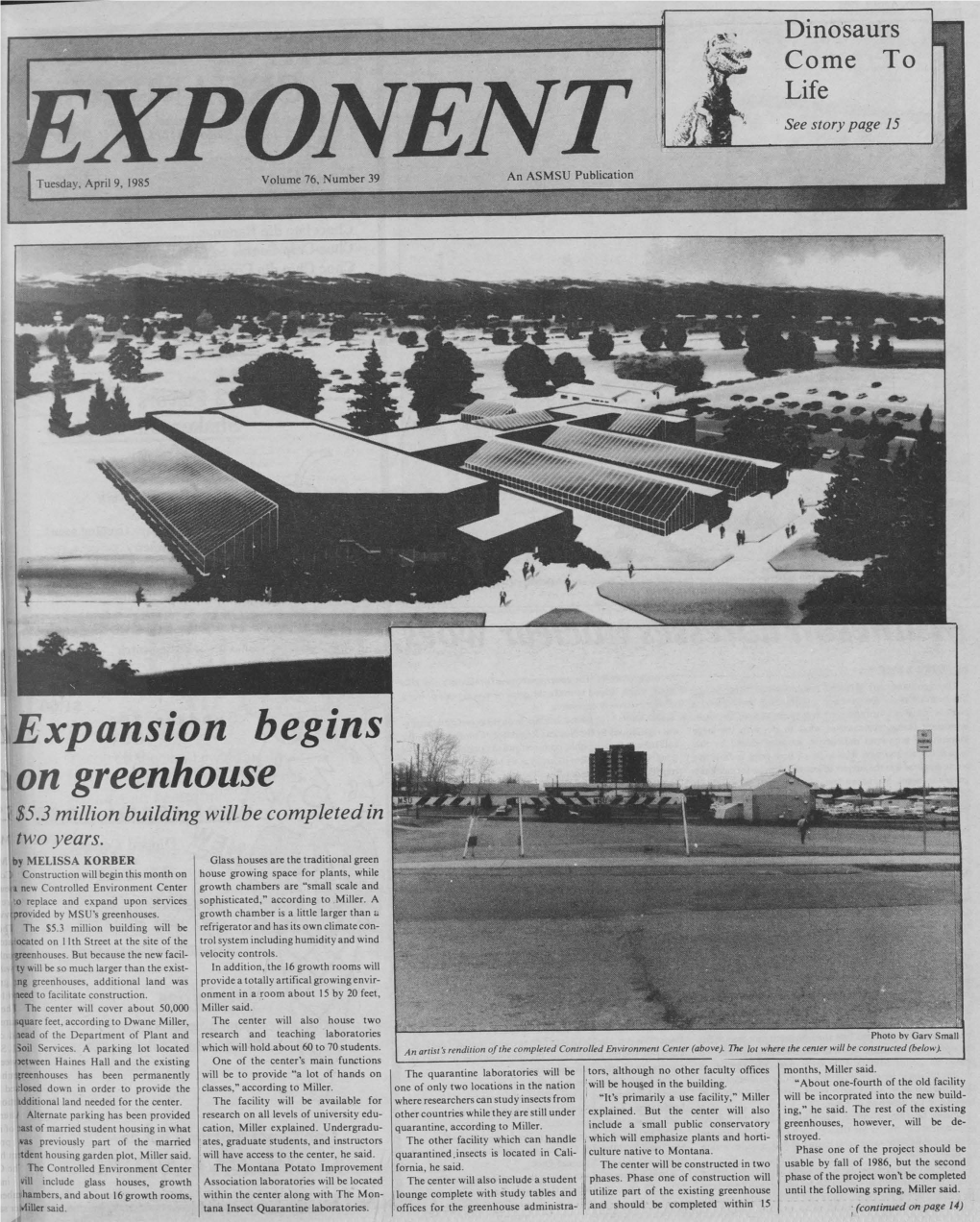 EXPONENT See Story Page 15 Tuesday, April 9, 1985 Volume 76, Number 39