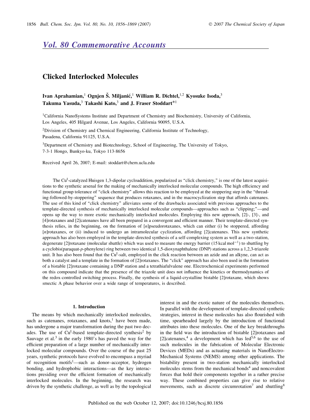 Clicked Interlocked Molecules