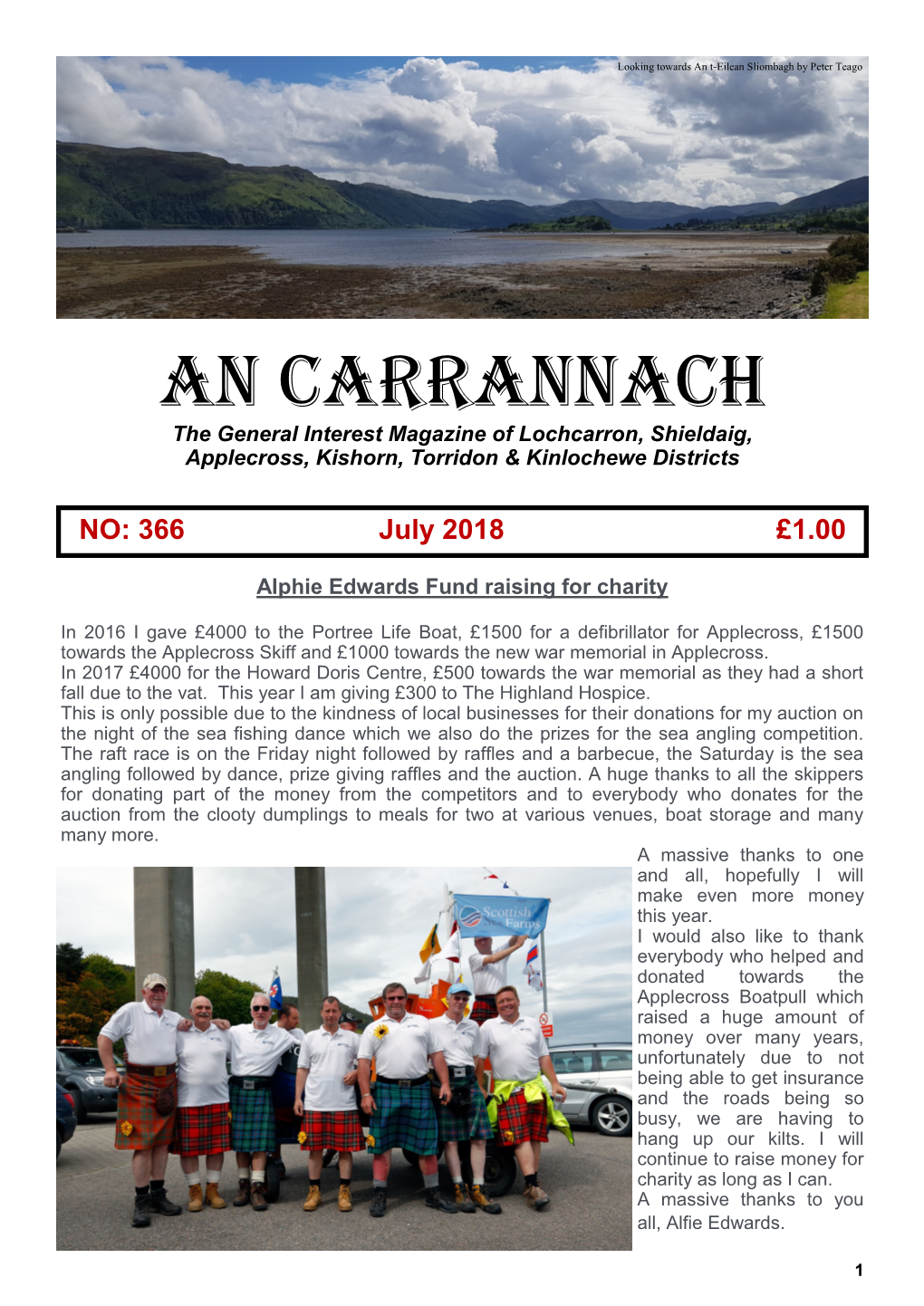 AN CARRANNACH the General Interest Magazine of Lochcarron, Shieldaig, Applecross, Kishorn, Torridon & Kinlochewe Districts