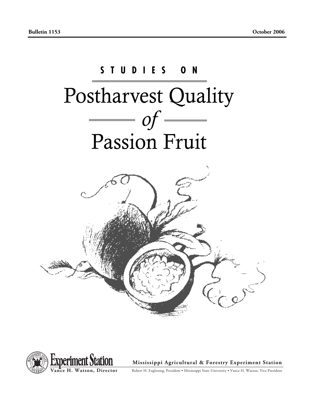 B1153 Studies on Postharvest Quality of Passion Fruit
