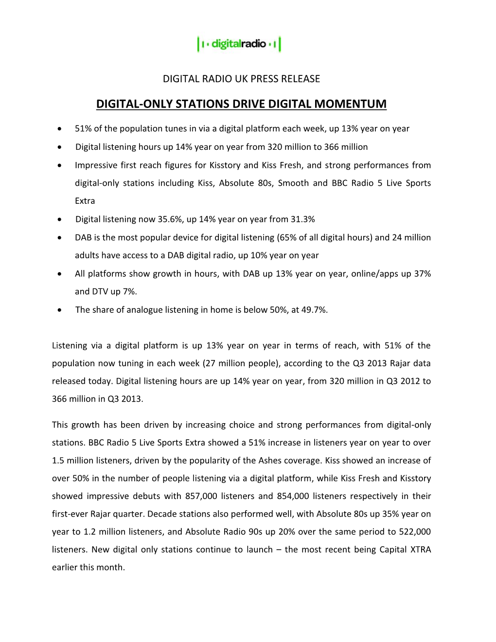 Digital-Only Stations Drive Digital Momentum