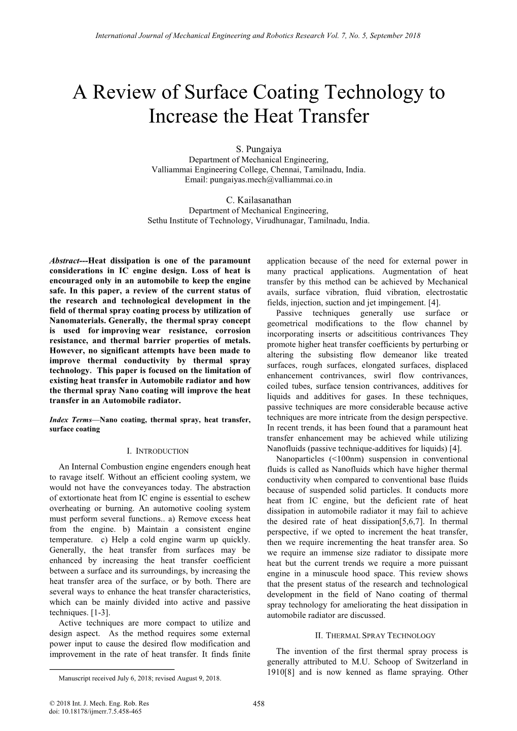 A Review of Surface Coating Technology to Increase the Heat Transfer