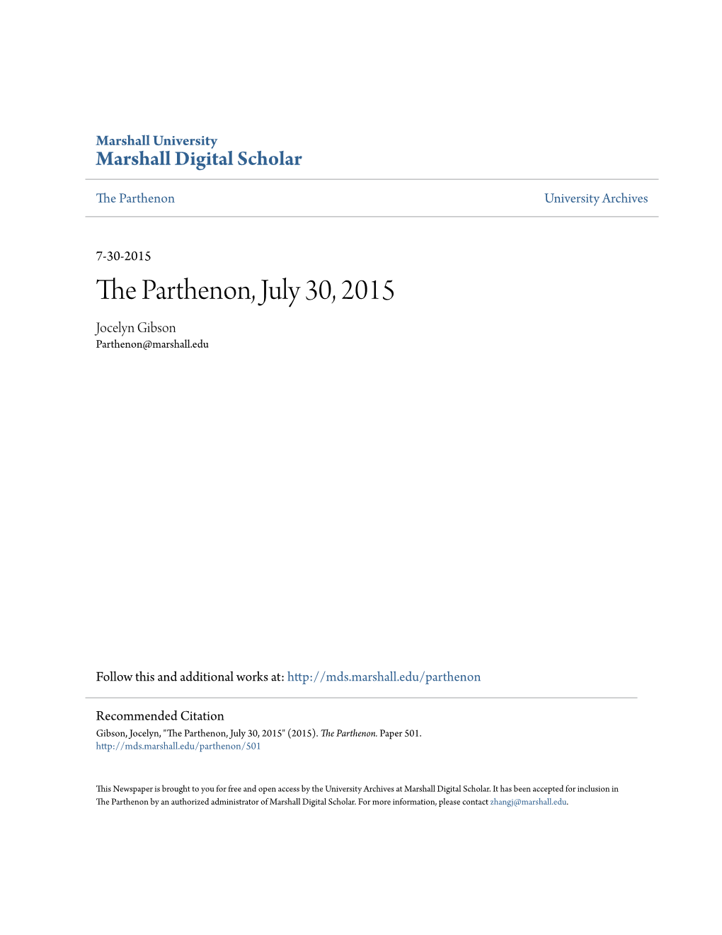 The Parthenon, July 30, 2015