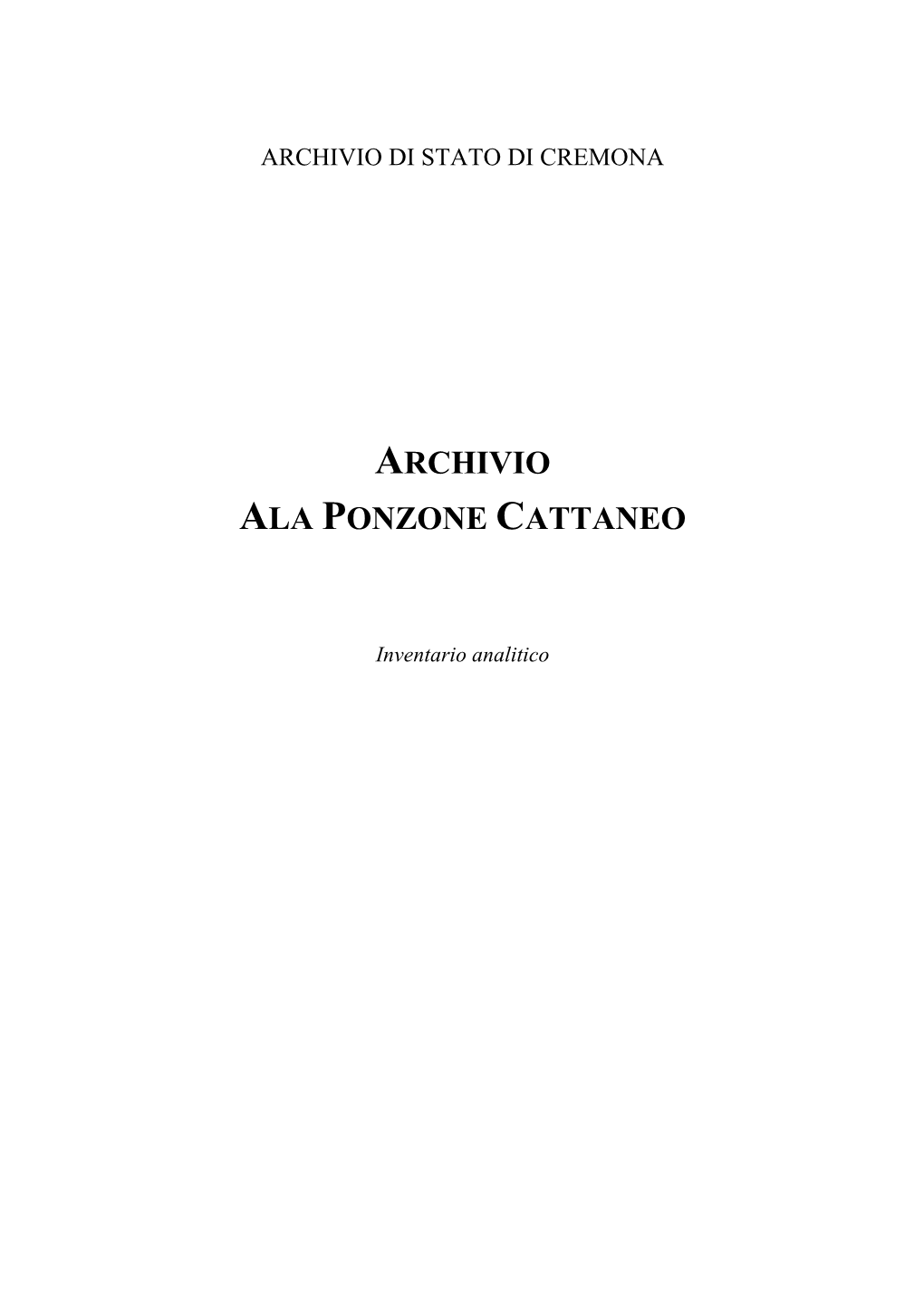 Archivio Ala Ponzone Cattaneo