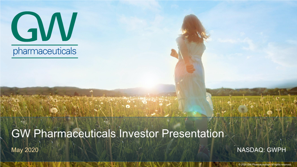 GW Pharmaceuticals Investor Presentation