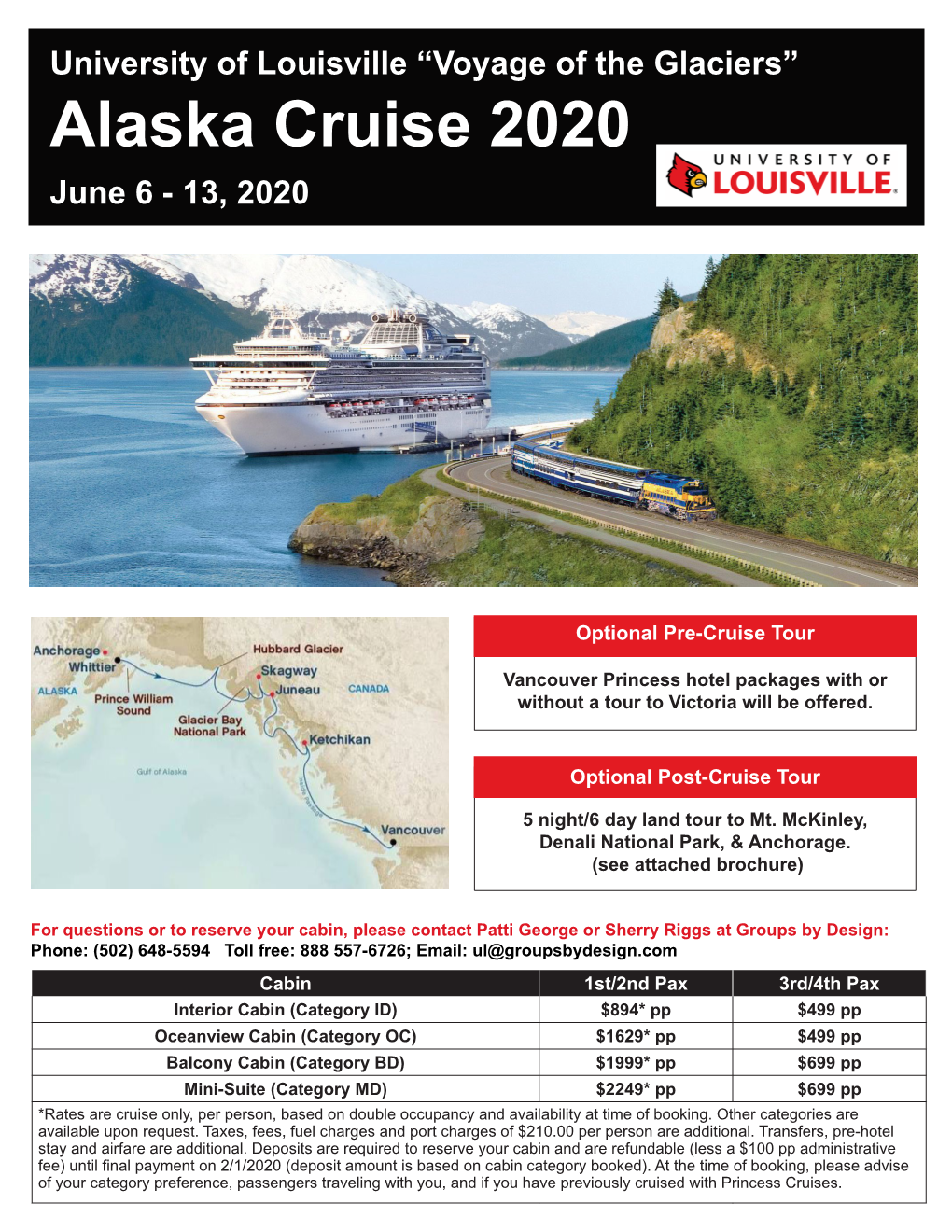 Alaska Cruise 2020 June 6 - 13, 2020