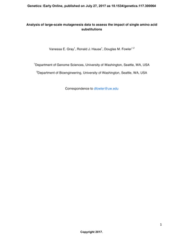 Analysis of Large-Scale Mutagenesis Data to Assess the Impact of Single Amino Acid Substitutions