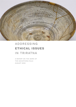 Addressing Ethical Issues in Triratna