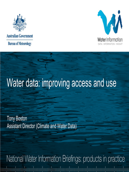 Water Data: Improving Access and Use