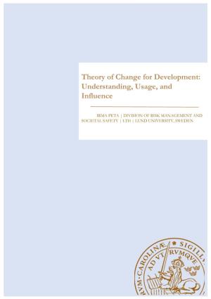 Theory of Change for Development: Understanding, Usage, And