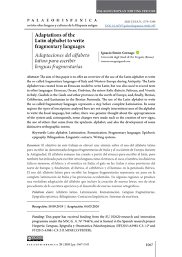 Adaptations of the Latin Alphabet to Write Fragmentary Languages