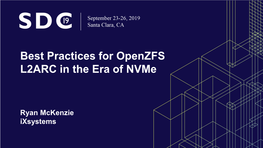 Best Practices for Openzfs L2ARC in the Era of Nvme