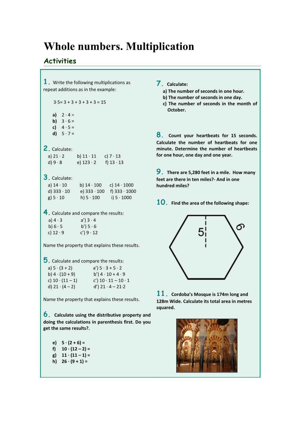 Whole Numbers. Multiplication