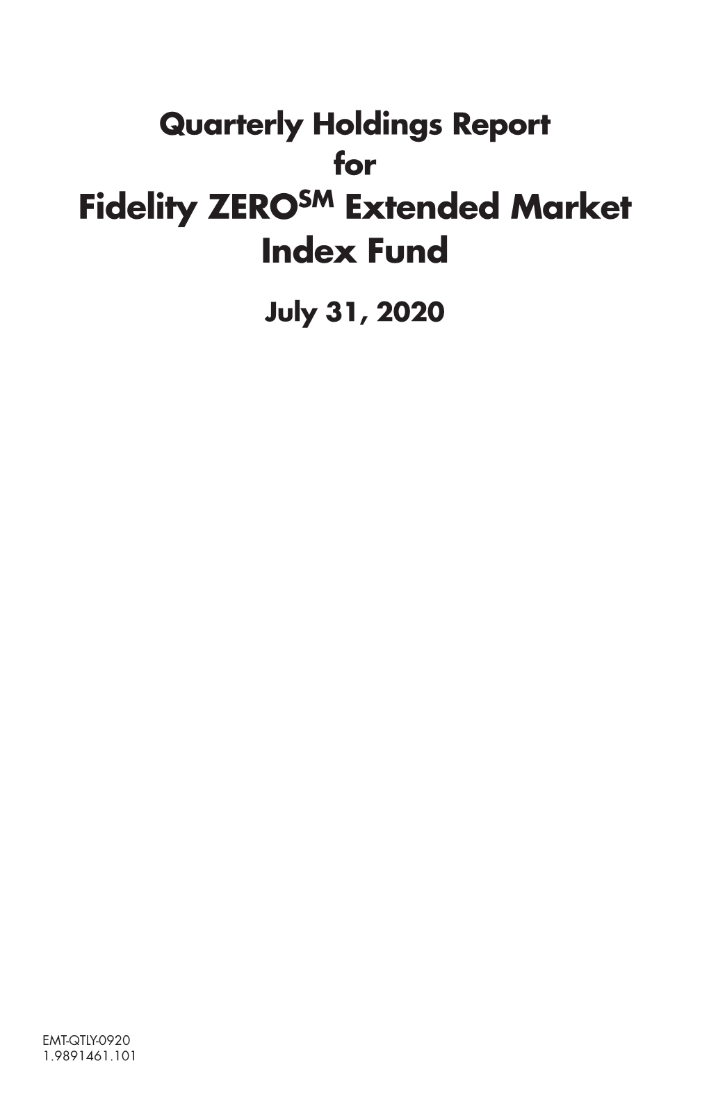 Fidelity ZEROSM Extended Market Index Fund