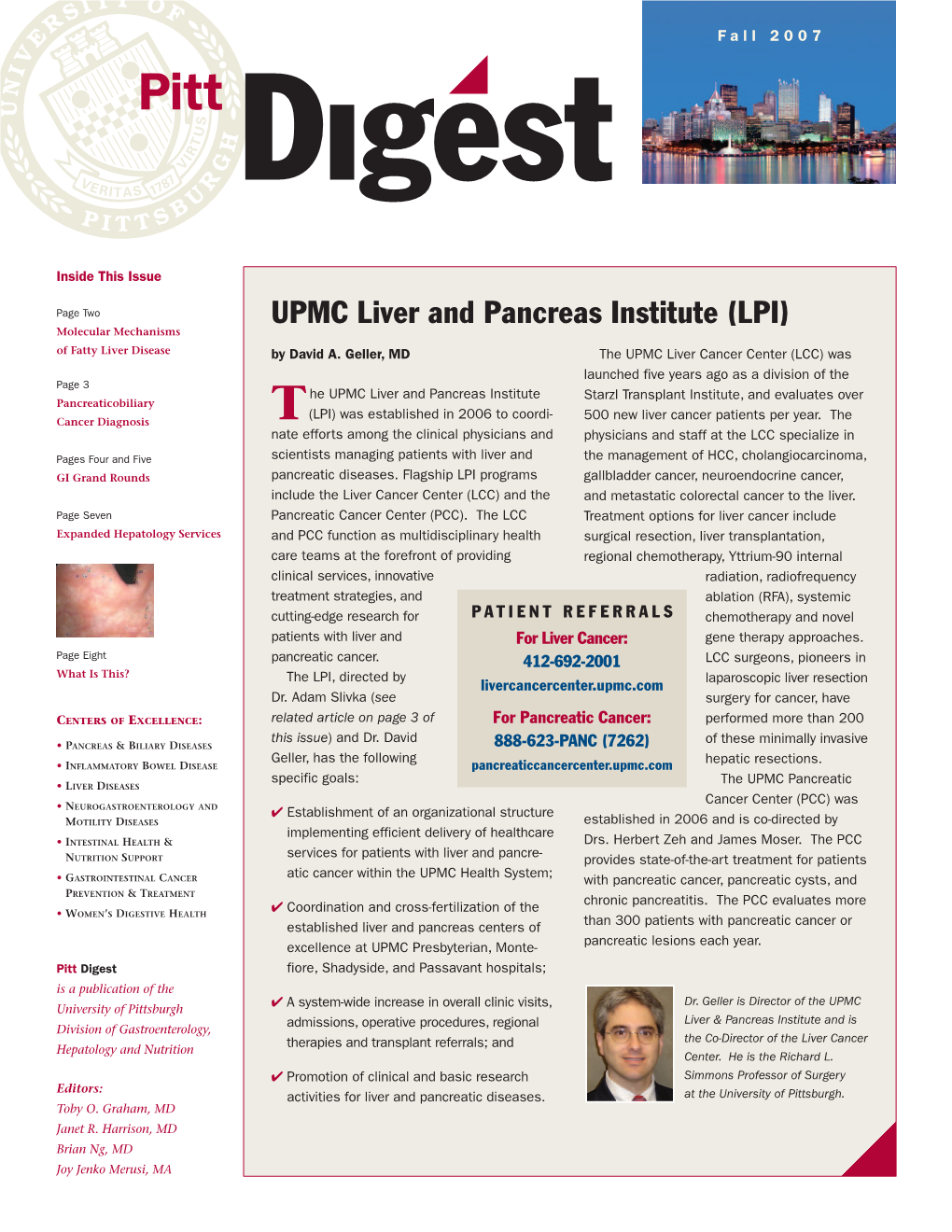 UPMC Liver and Pancreas Institute (LPI) Molecular Mechanisms of Fatty Liver Disease by David A