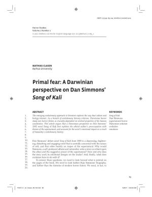 Primal Fear: a Darwinian Perspective on Dan Simmons' Song of Kali