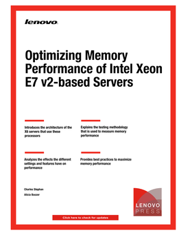 Optimizing Memory Performance of Intel Xeon E7 V2-Based Servers